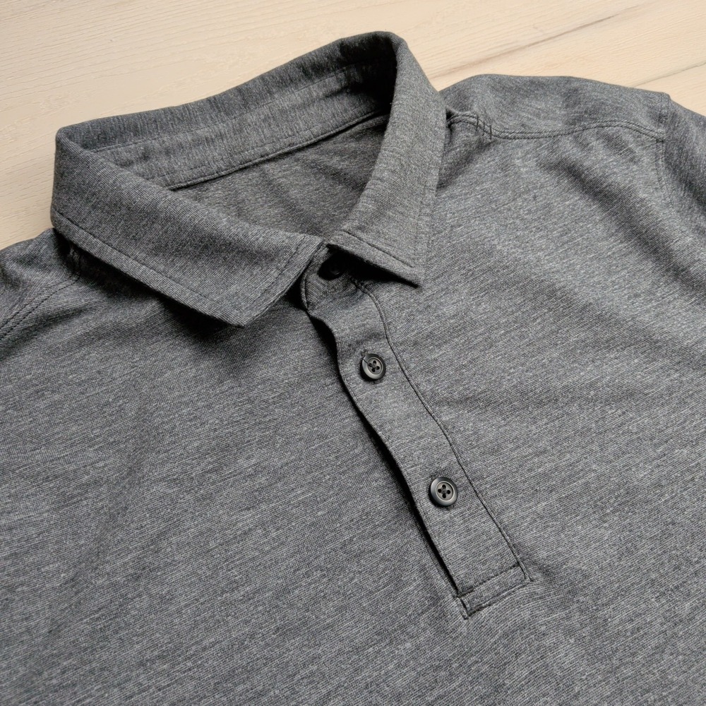lululemon athletica Men's Heathered Charcoal Gray Polo